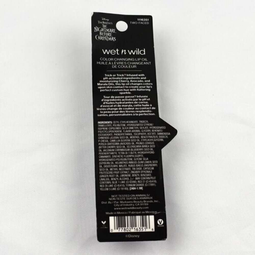 Wet n Wild Disney The Nightmare Before Christmas Lip Gloss Color Two-Faced NEW - Picture 2 of 2